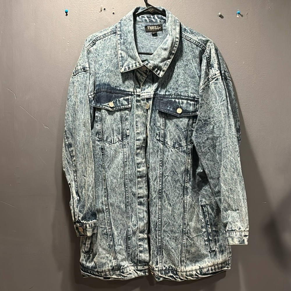 - Thrill Jeans Oversized Printed Denim Jacket
